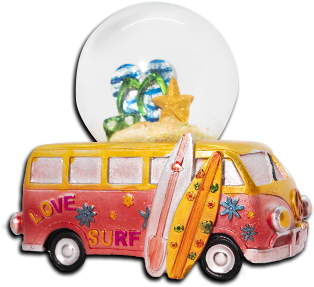 Hippie Van 衝浪板雪球裝飾 壁紙