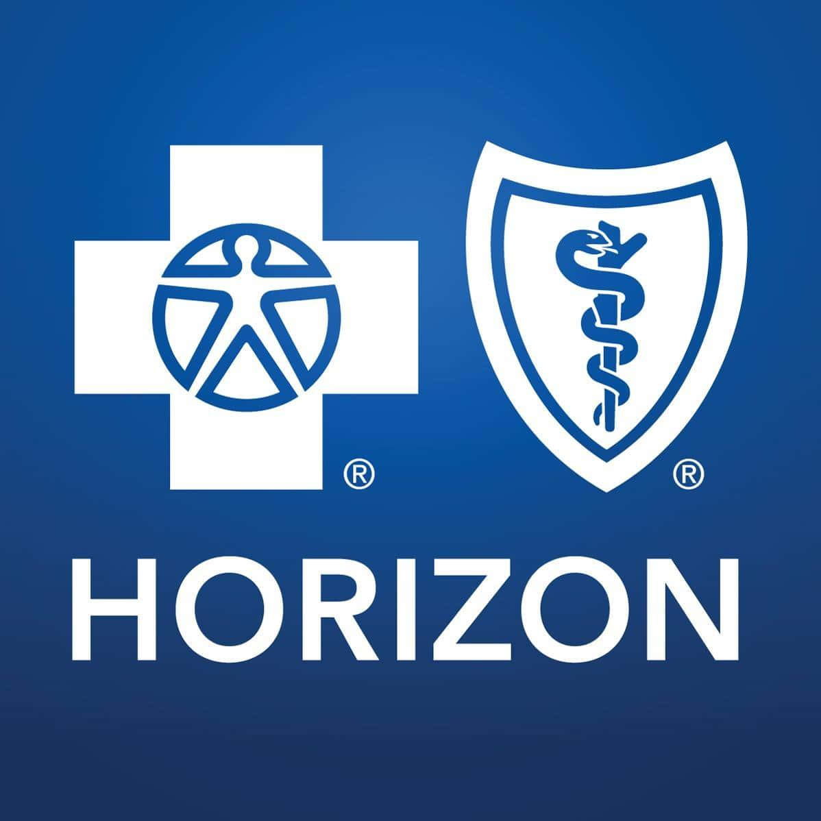 Blue Shield 桌布 壁紙 — Horizon Health 標誌，藍色背景上有白色十字和盾牌圖標。