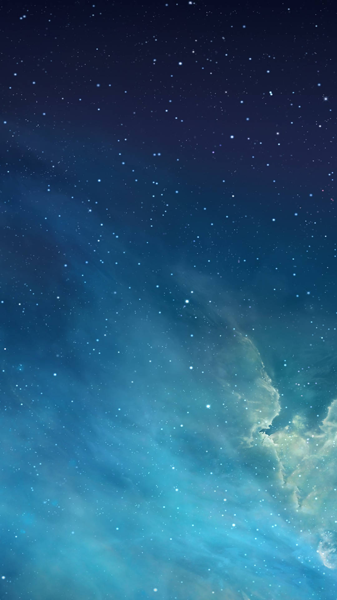 廣闊的星空夜景，帶有發光的藍色和藍綠色星雲。