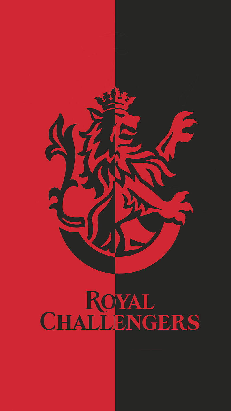 紅黑背景上 Royal Challengers 的皇冠獅子標誌。