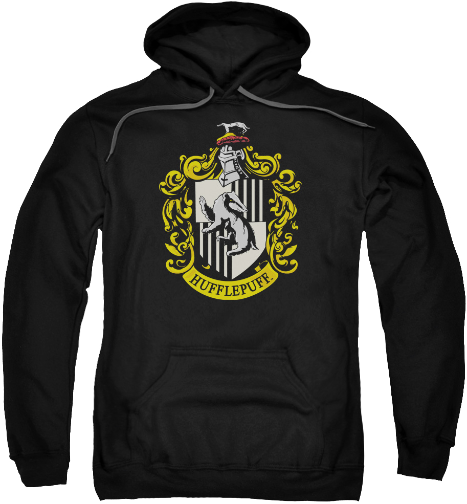 Hufflepuff 學院黑色連帽衛衣 壁紙