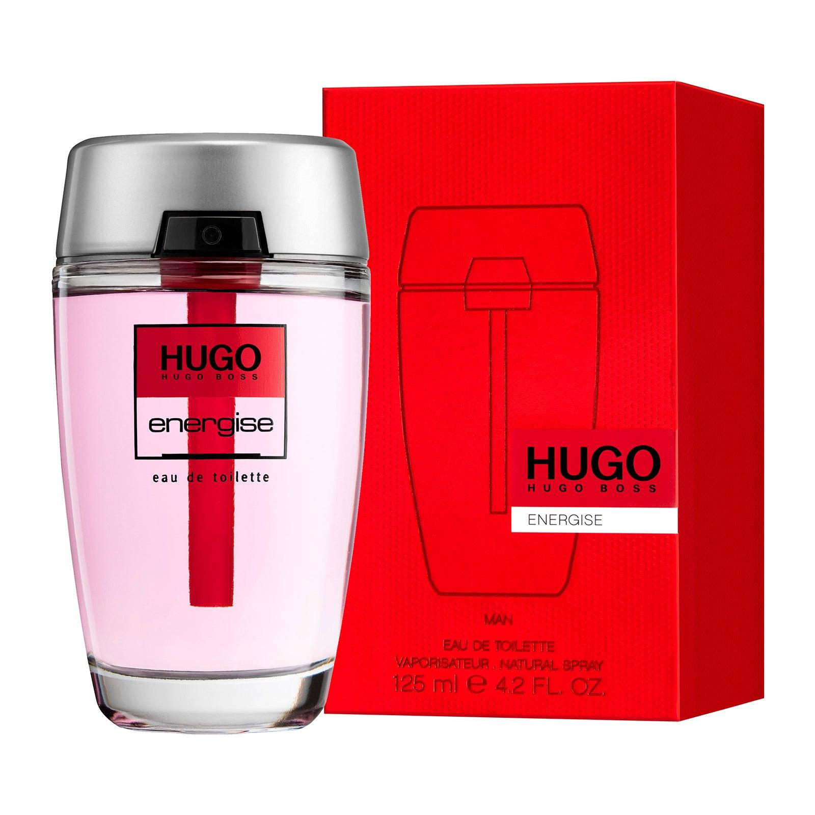 Hugo Boss Energise 男士淡香水瓶和包裝。