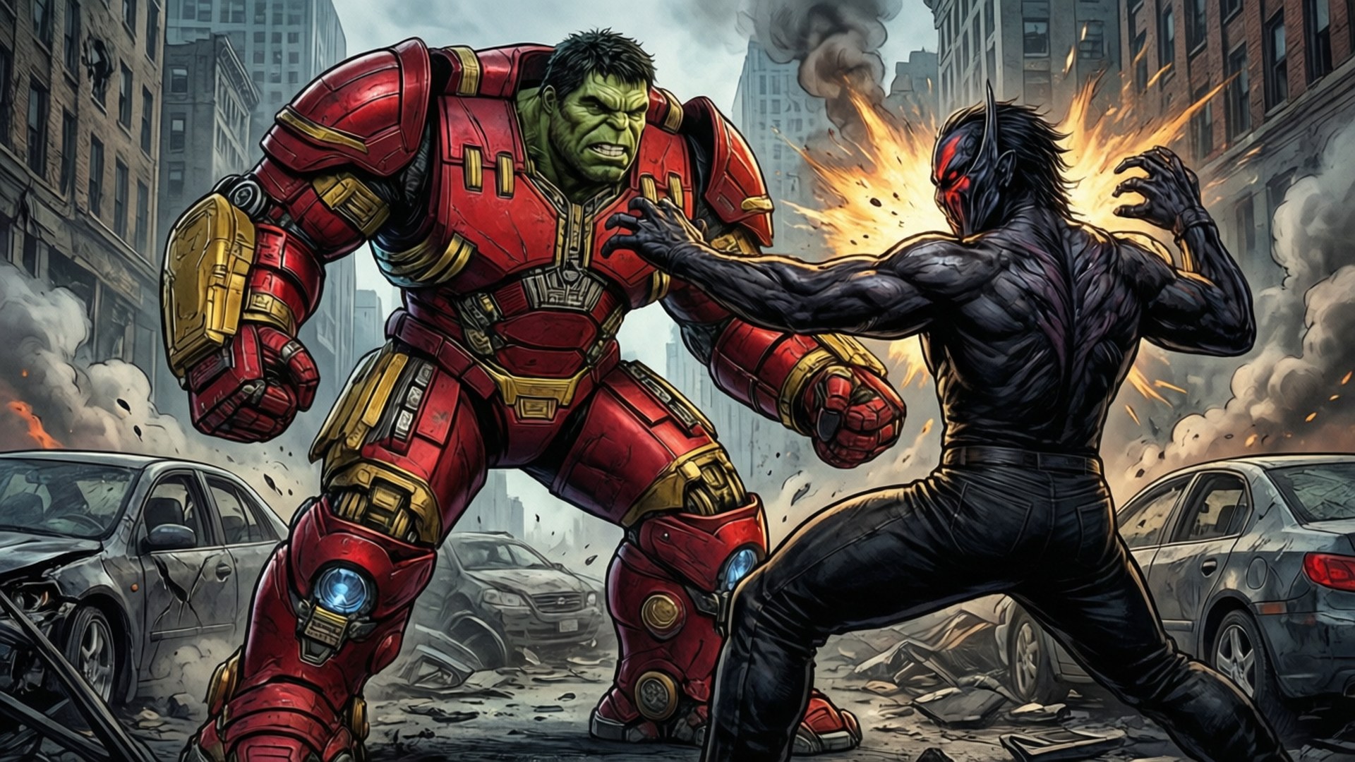 Hulkbuster 大戰黑曜霸王 壁紙
