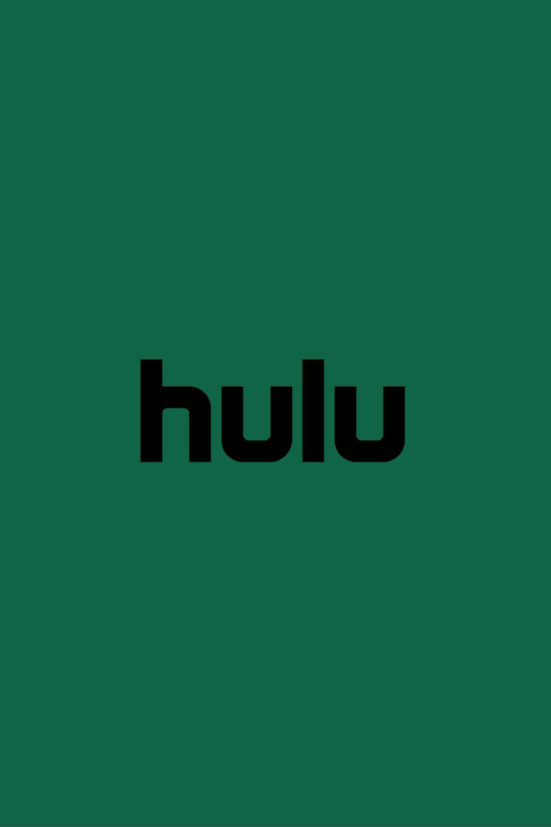 Hulu 深綠色 壁紙 — 簡約綠色背景，黑色Hulu標誌居中突出顯示。