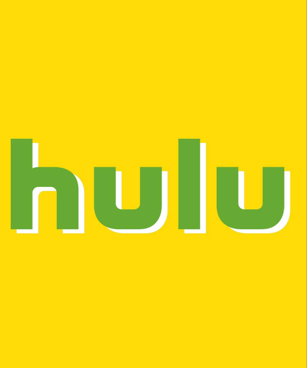 Hulu氣泡檸檬綠 壁紙 — 大膽的綠色Hulu標誌，白色輪廓，居中於鮮豔的黃色背景上。