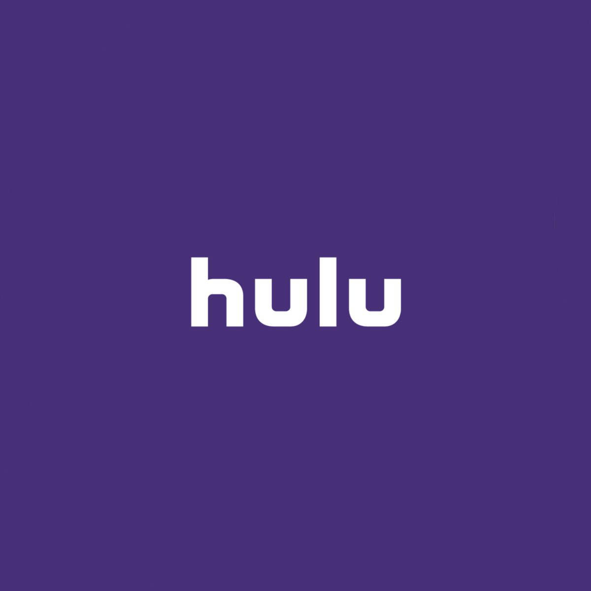 Hulu紫羅蘭美學 壁紙 — Hulu 標誌以白色小寫字母居中顯示在純紫色背景上。