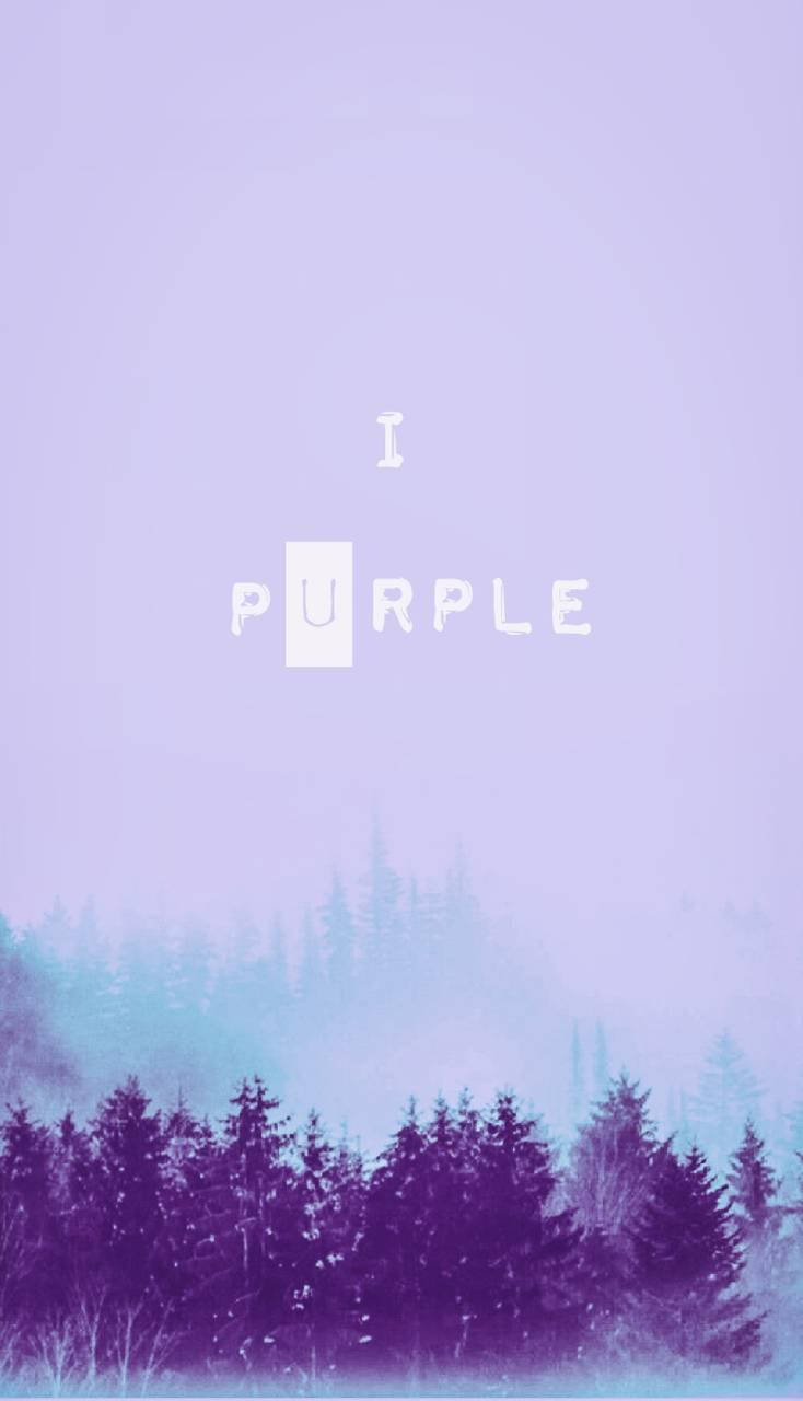 紫色和藍綠色的迷霧森林，居中文字 I PURPLE。