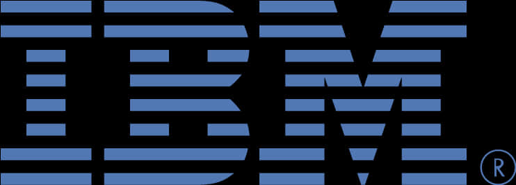 IBM條紋標誌設計 壁紙 — 經典IBM標誌，黑色背景上帶有藍色水平條紋。