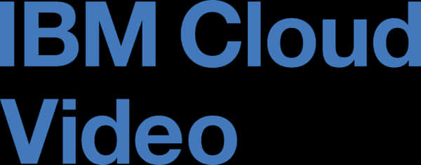 IBM Cloud Video 文字標誌 壁紙 — 大膽藍色 IBM Cloud Video 文字標誌，純黑色背景，簡潔現代字體。