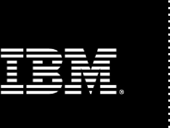 IBM條紋標誌設計 壁紙 — 經典IBM標誌，白色粗體字母搭配水平條紋，黑色背景。