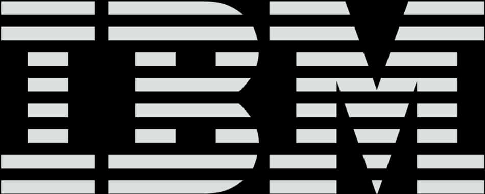 IBM條紋標誌設計 壁紙 — 大膽的IBM標誌，以黑白條紋字母在簡潔背景上呈現。