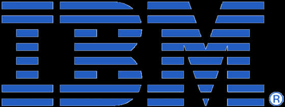 IBM條紋標誌設計 壁紙 — 黑色背景上帶有堆疊水平條紋的醒目藍色IBM標誌。
