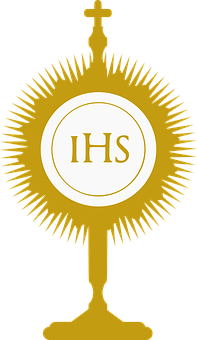 金色IHS聖體光座設計 壁紙