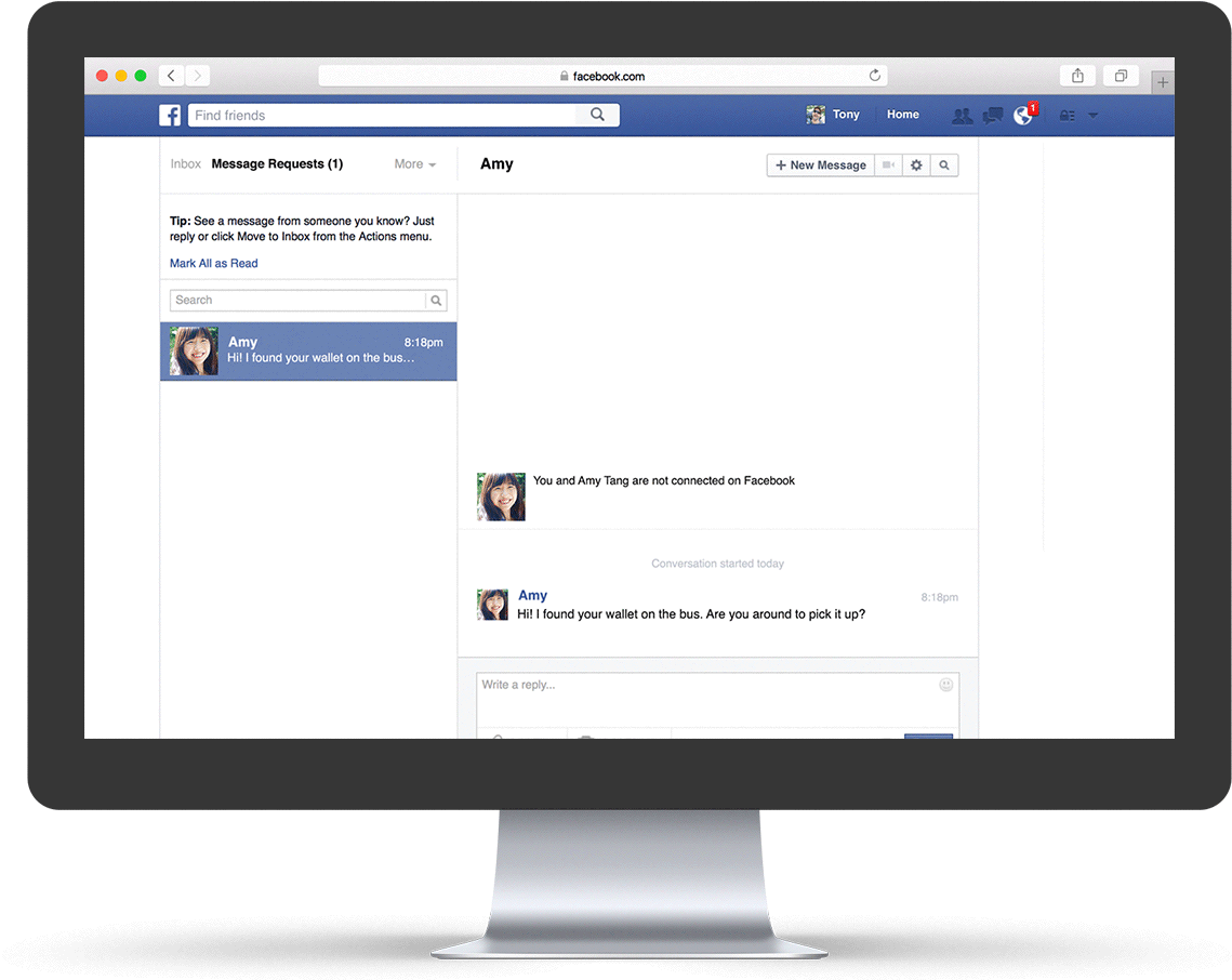 iMac Facebook 訊息畫面 壁紙