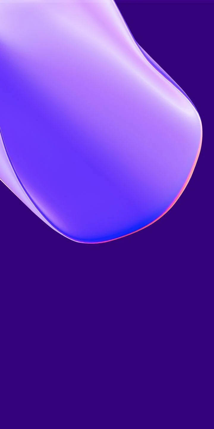 在深紫色背景上彎曲的發光紫色形狀。