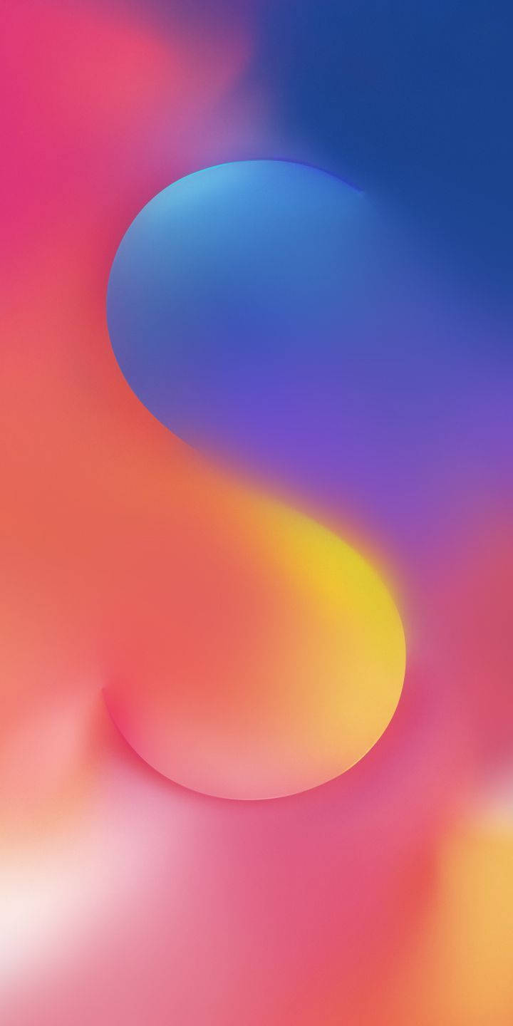 充滿活力的抽象漸變，帶有發光的球體，呈現藍色、黃色和粉紅色調。