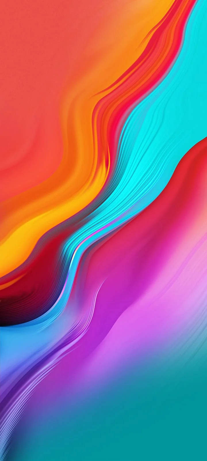 動感多彩的抽象波浪圖案，帶有平滑流暢的漸變。 — 抽象 iPhone 壁紙 壁紙