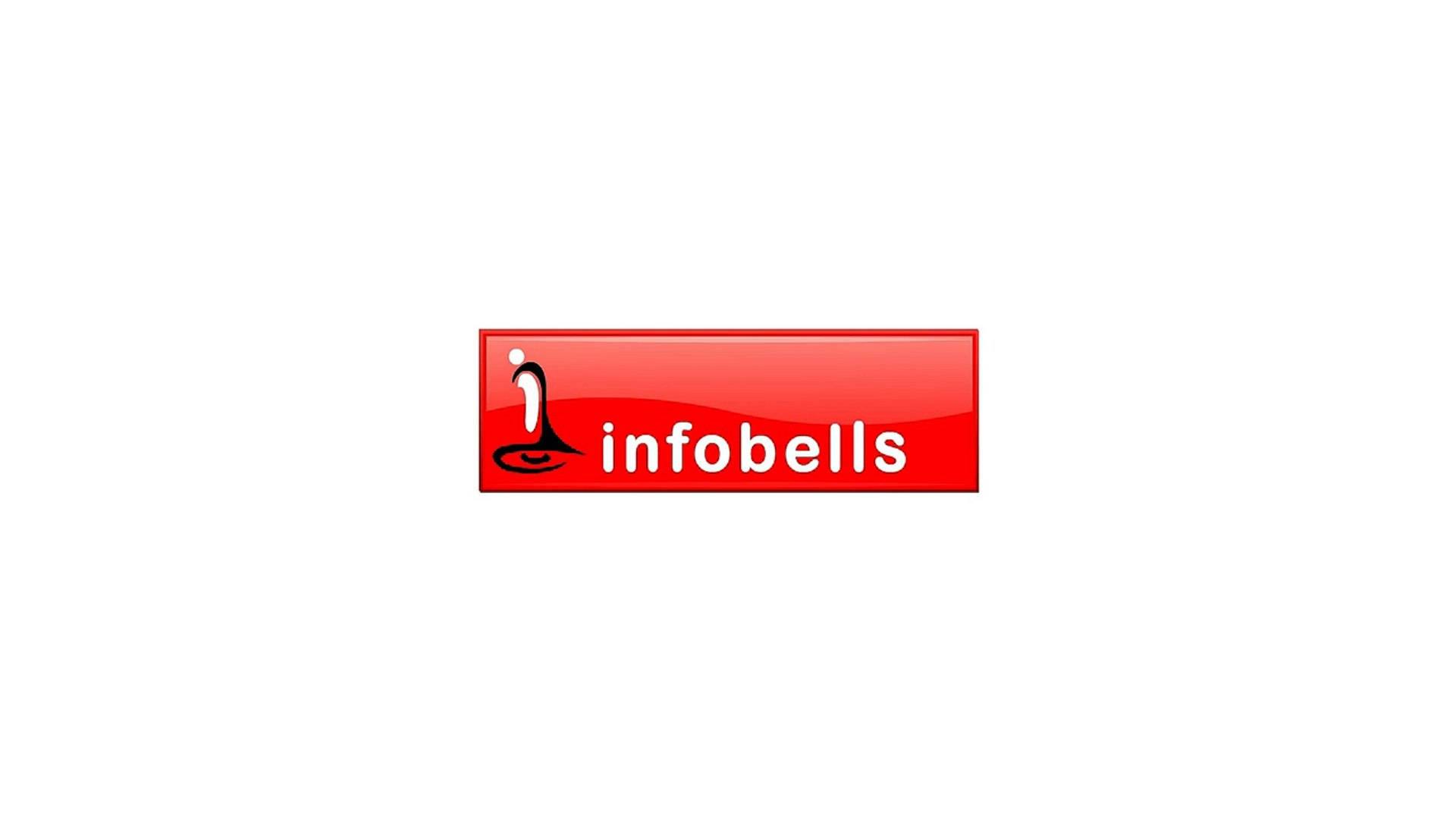 帶有鈴鐺圖標和文字 infobells 的紅色光滑標誌