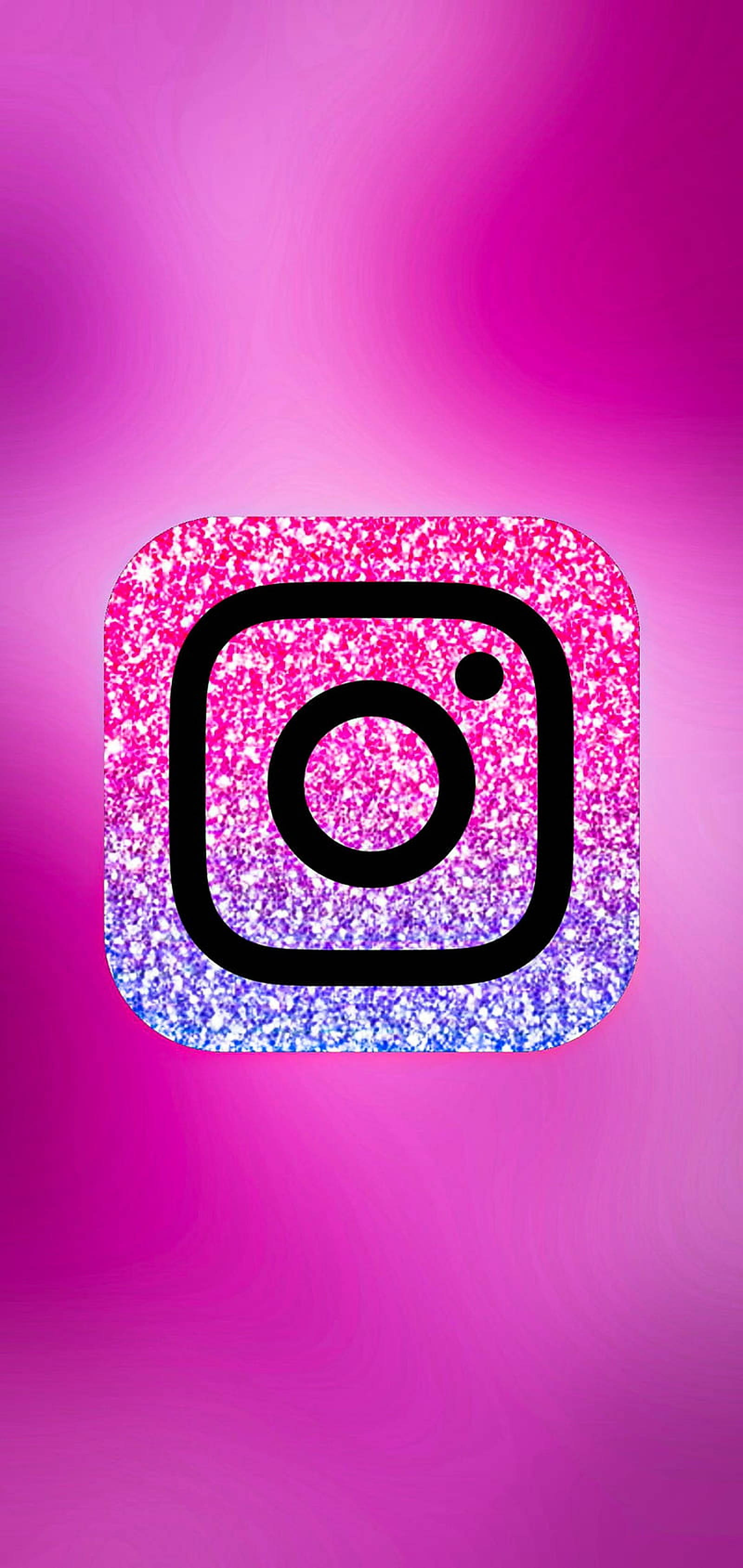 粉紅閃粉Instagram標誌 壁紙 — 帶有閃粉粉紅和藍色漸變背景的Instagram標誌。