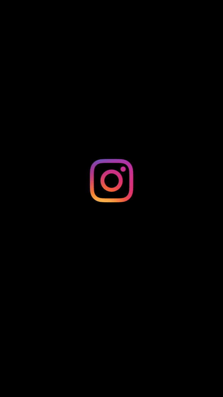 Instagram應用程式標誌，在黑色背景上帶有彩色漸變。