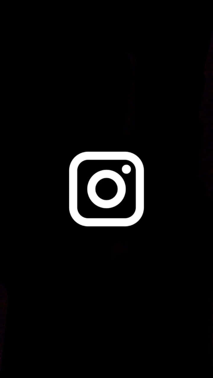 黑色背景上的白色Instagram標誌