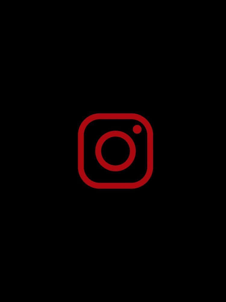 黑色背景上的紅色Instagram標誌