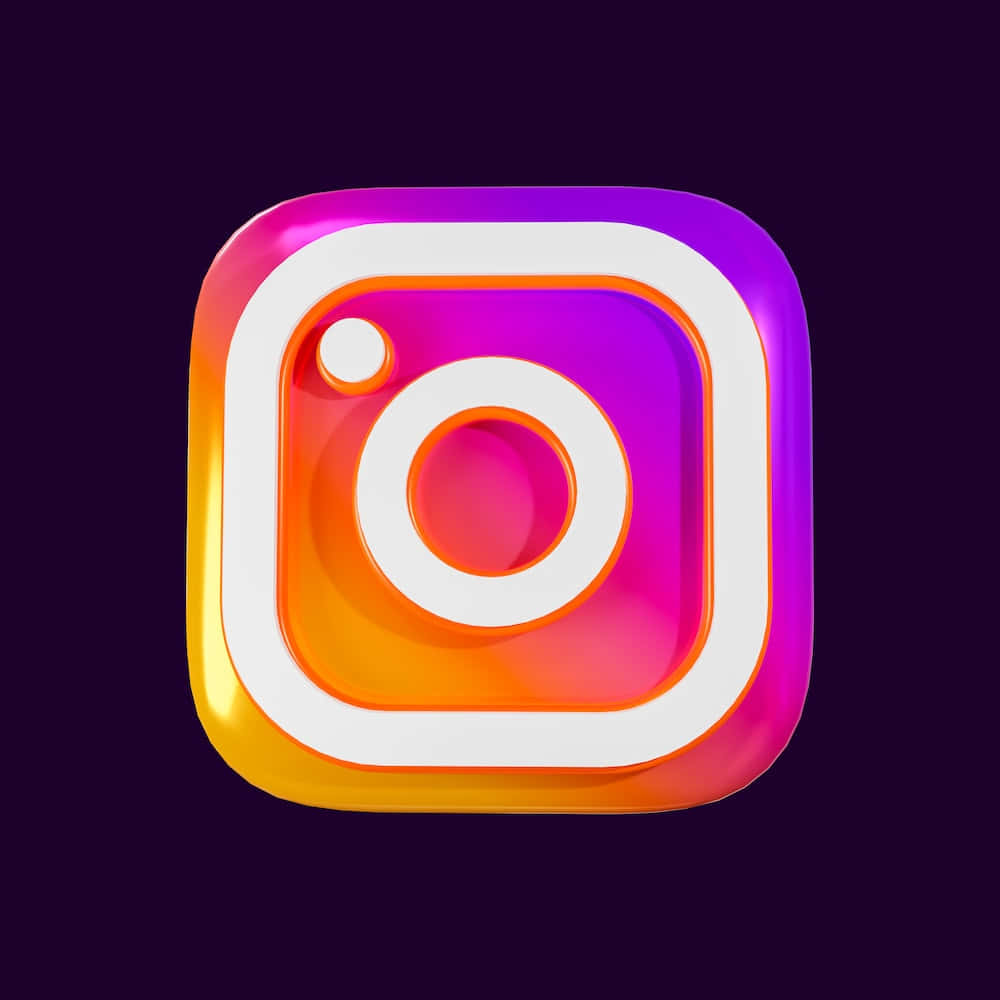 深色背景上帶有漸變顏色的光澤Instagram標誌