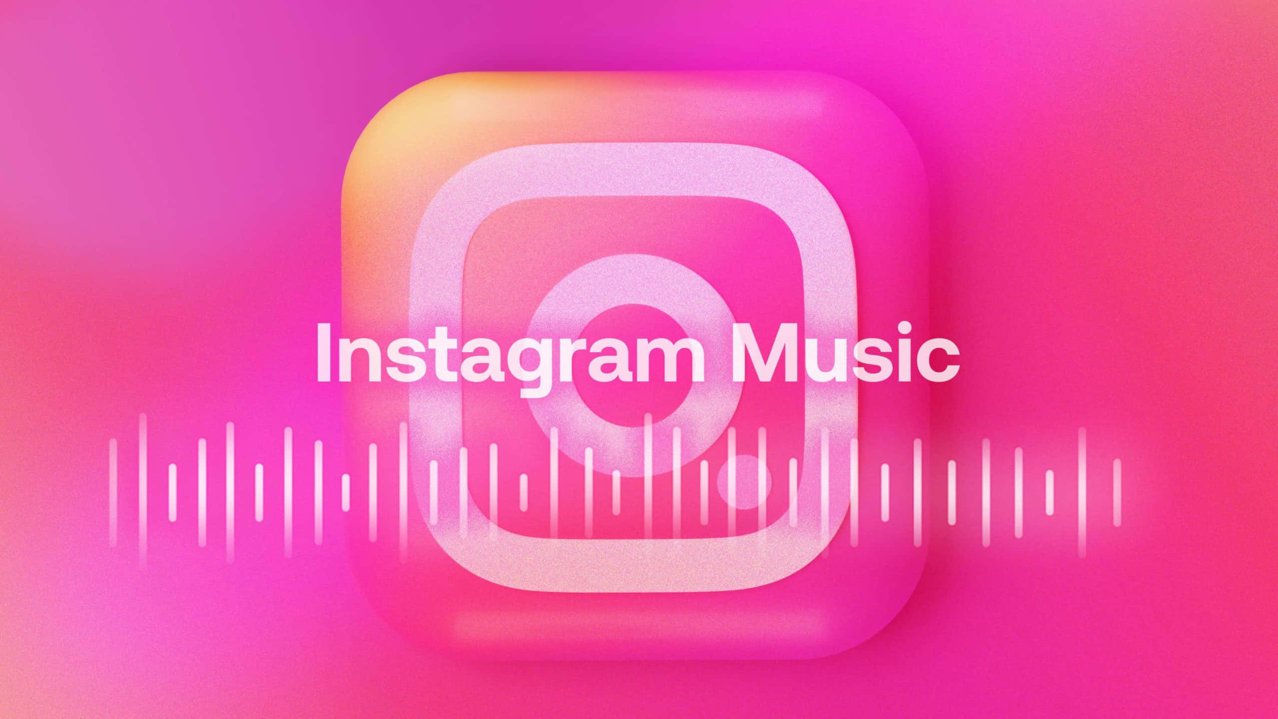 Instagram音樂應用程式，粉紅色背景配聲波圖案 壁紙