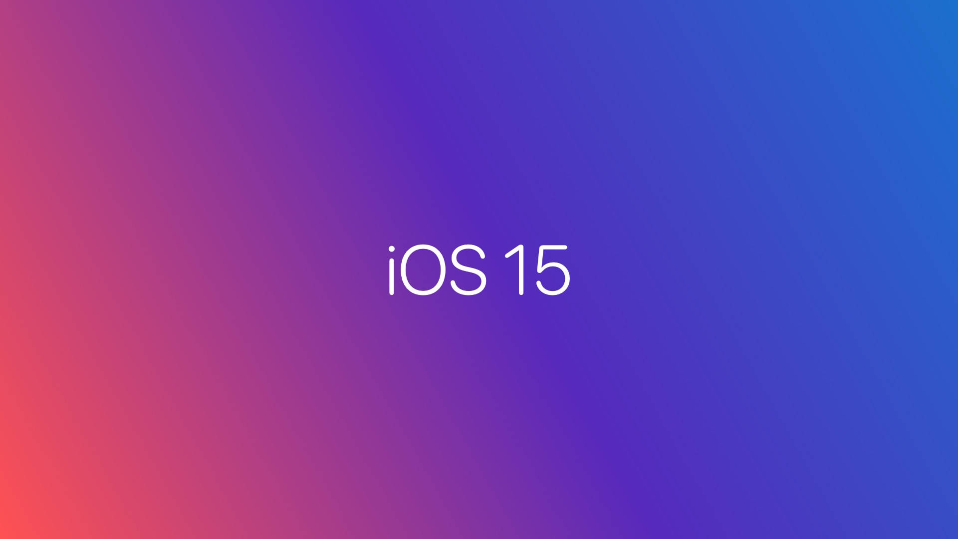彩色漸變背景上的 iOS 15 文字