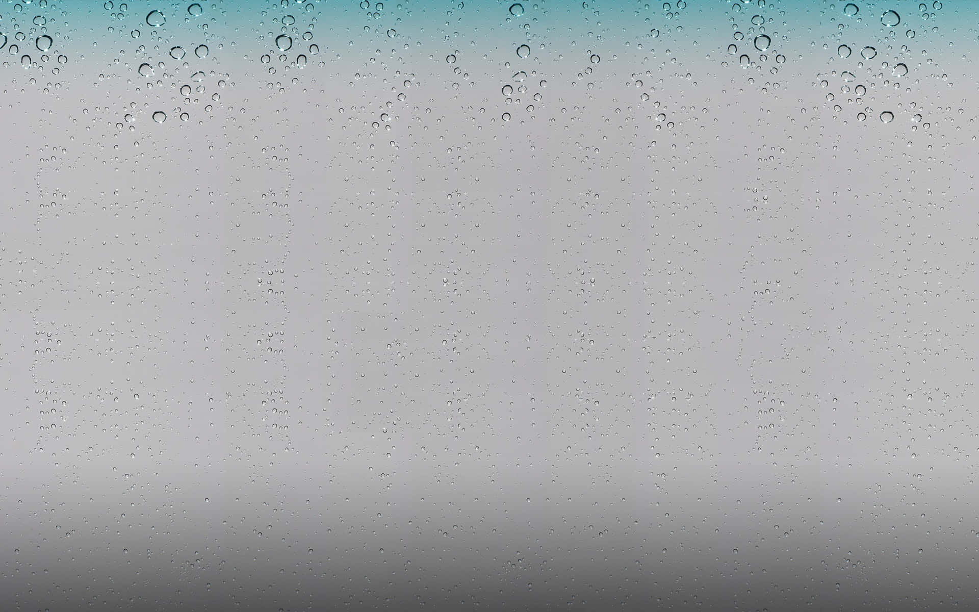 玻璃上的雨滴，背景為青綠色到灰色漸變