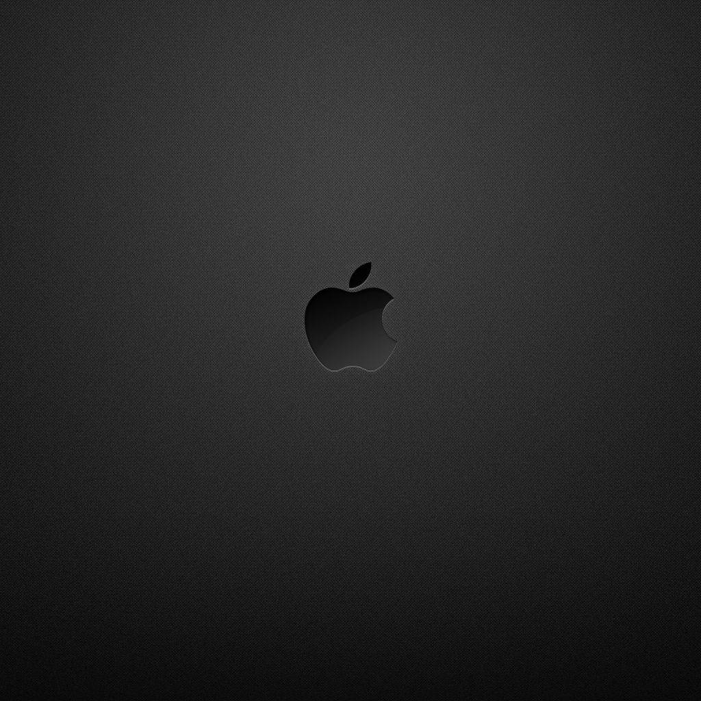 iPad mini 深色極簡蘋果標誌 壁紙 — 一個極簡的黑色Apple標誌，居中放置在帶有柔和漸變照明的微妙紋理深灰色背景上。