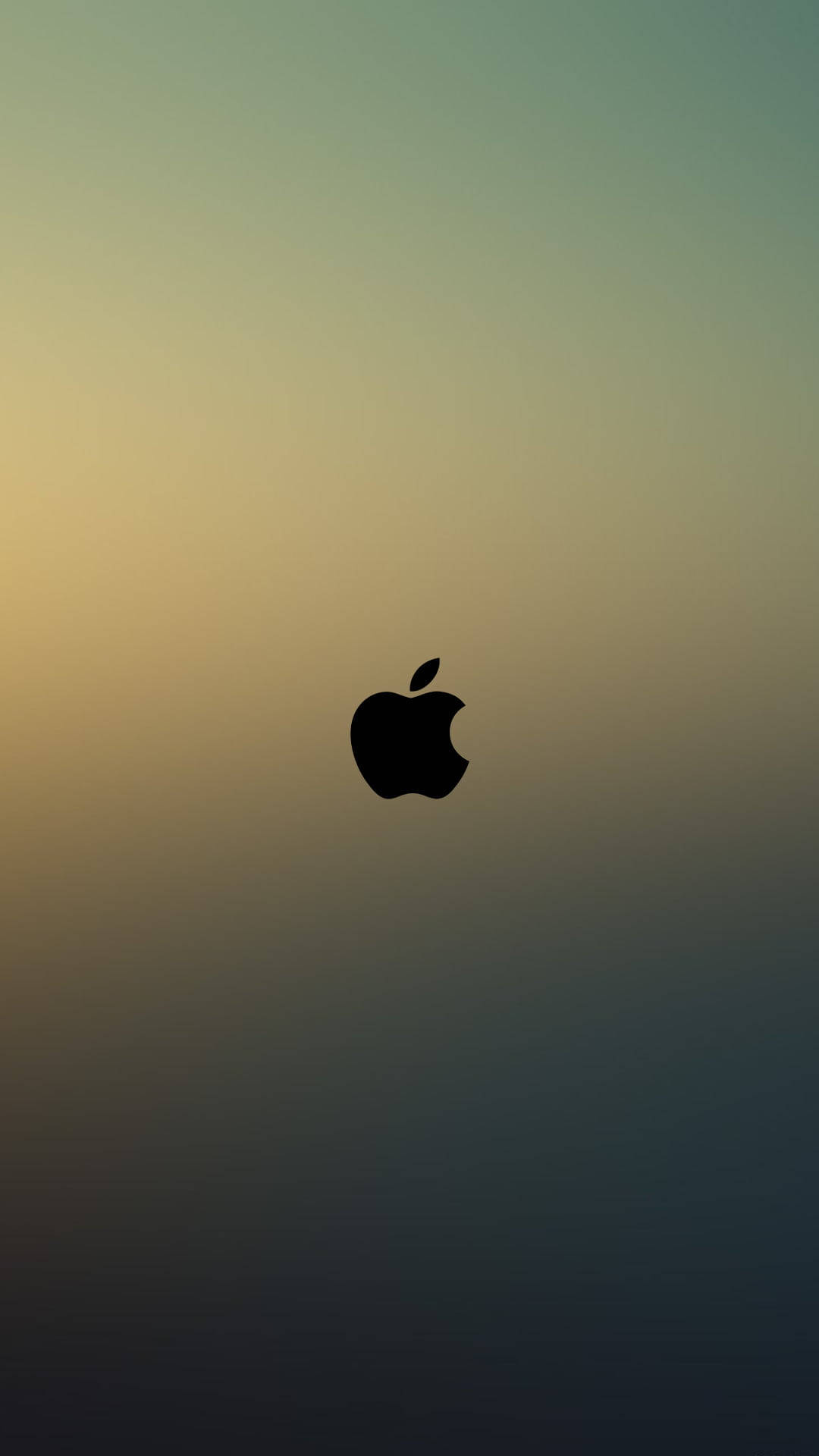 黑色Apple標誌剪影，襯托著漸變的日落天空。
