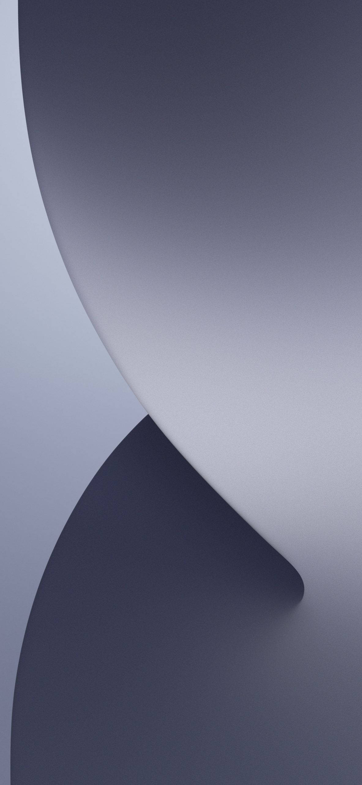 iPhone 14 磨砂灰色 壁紙 — 時尚抽象牆紙，帶有漸變紫色和灰色的流暢彎曲形狀。