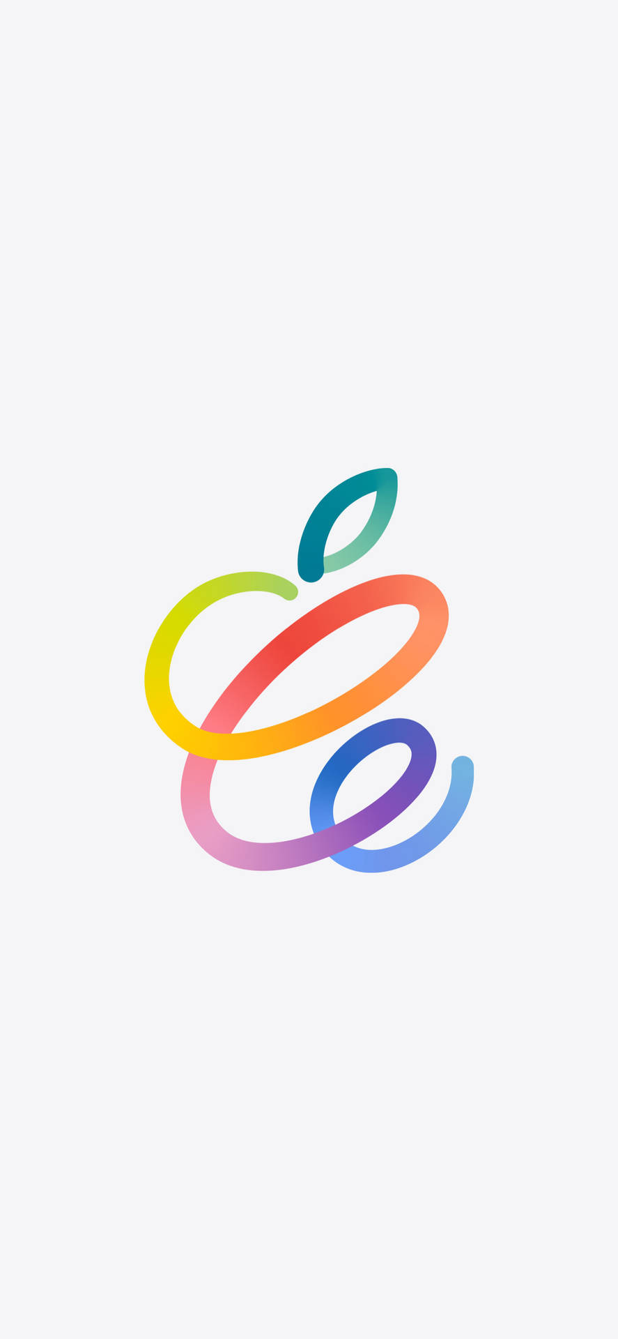 白色背景上的彩虹漸變Apple標誌