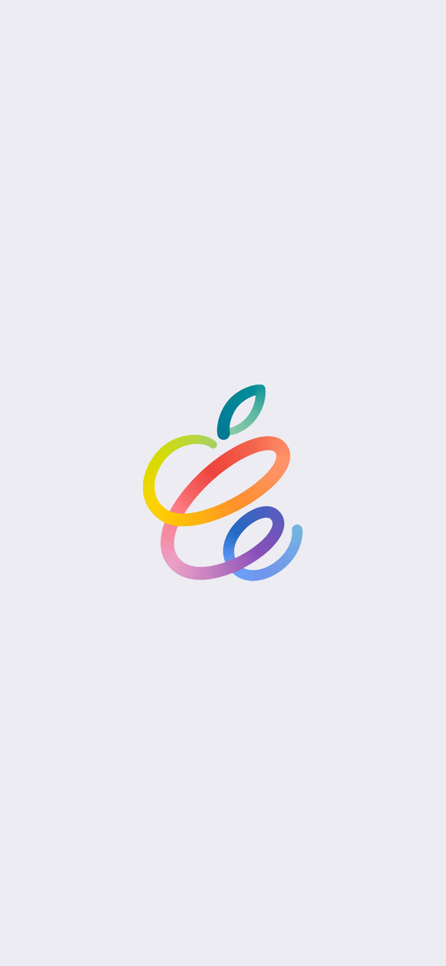淺灰色背景上帶有彩虹漸變的多彩Apple標誌