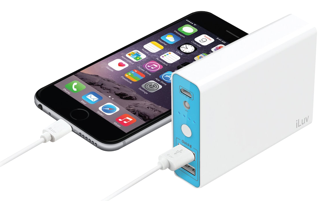 iPhone 充電搭配便攜式電池組 壁紙