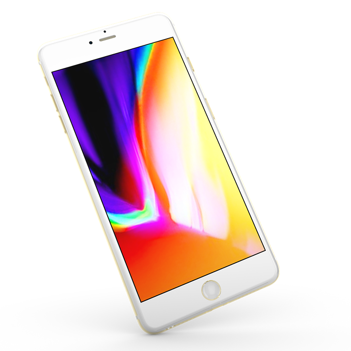 白色iPhone懸浮展示彩色螢幕 壁紙