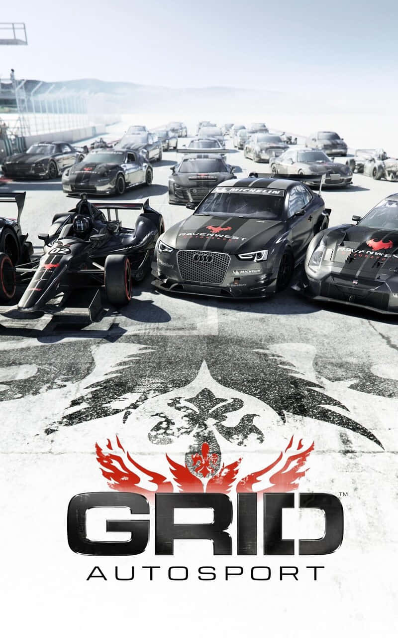 為 GRID AUTOSPORT 遊戲排列在賽道上的賽車。