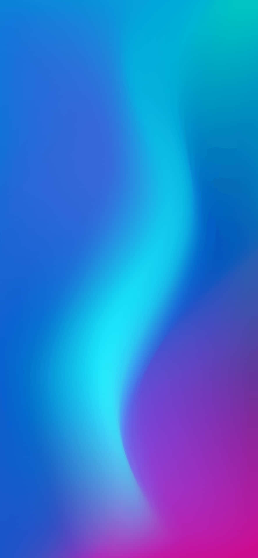 iPhone X 紫藍交融抽象壁紙 壁紙 — 藍色、藍綠色和洋紅色的柔和漸變在螢幕上以溫柔的波浪流動。