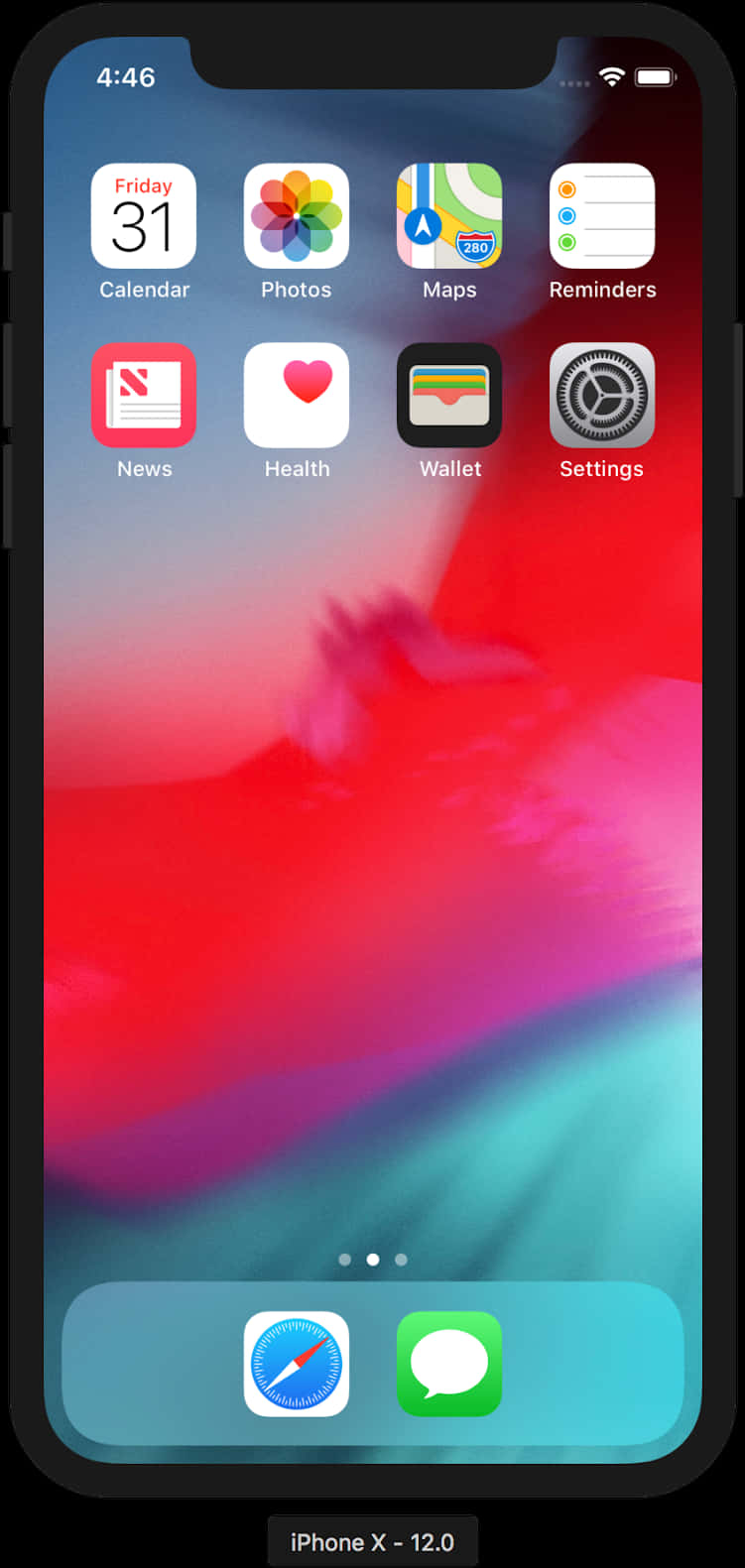 iPhone X 首頁螢幕顯示