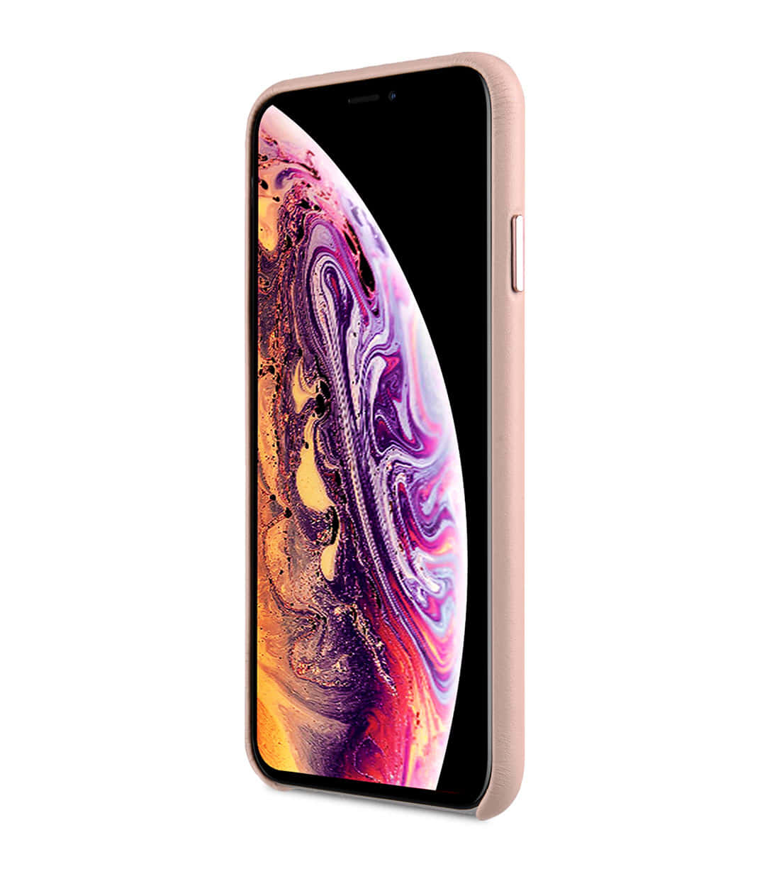 玫瑰金色 iPhone XR 顯示充滿活力的抽象桌布。