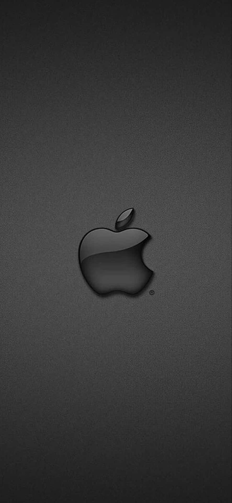 黑色Apple標誌在紋理深灰色背景上