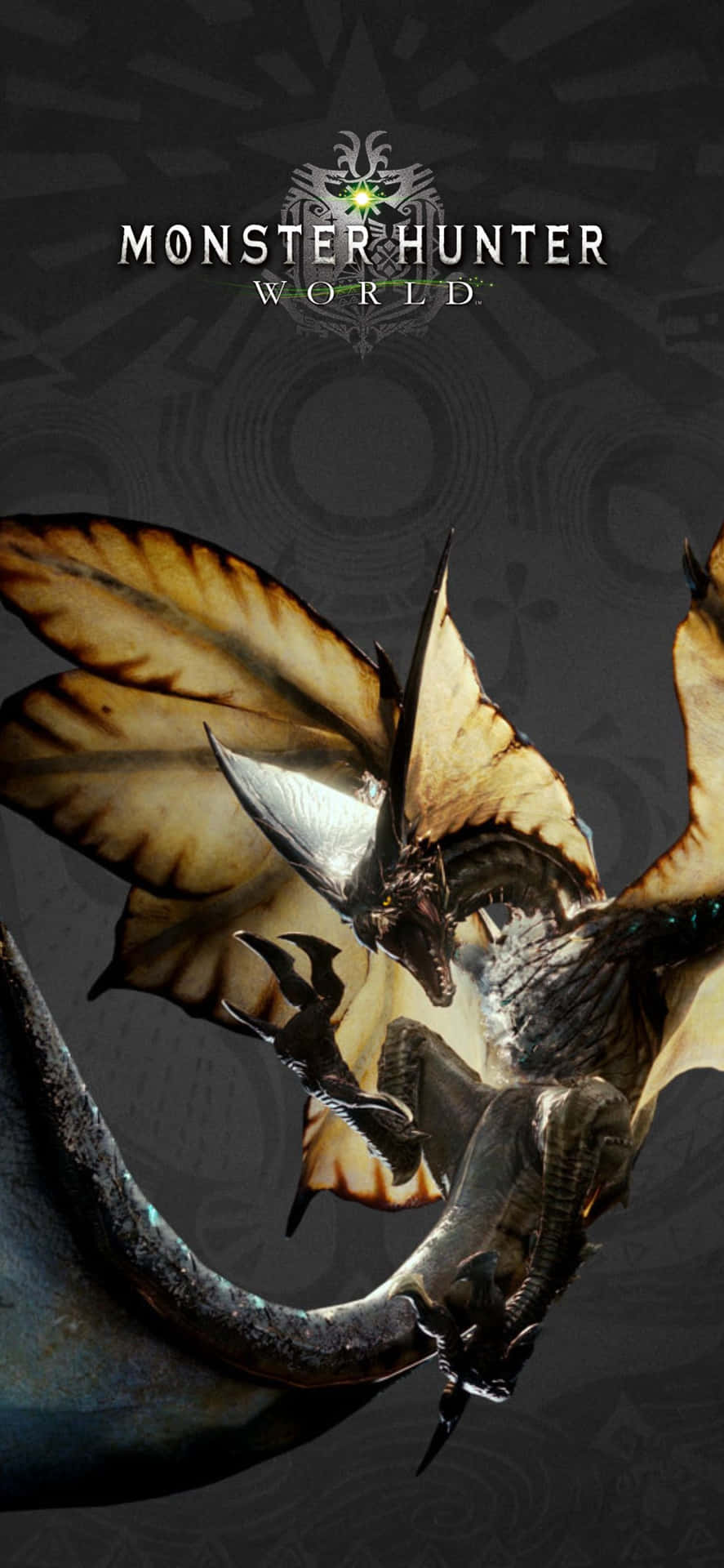 來自Monster Hunter World遊戲藝術的兇猛龍。