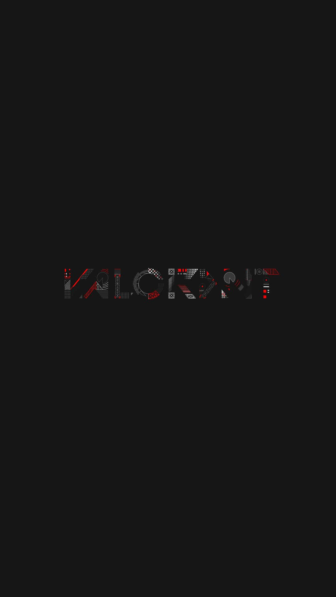 iPhone XS《Valorant》極簡字體背景 壁紙 — 「VALORANT」一詞以風格化的像素文字呈現，帶有紅色和灰色點綴，背景為純黑色。