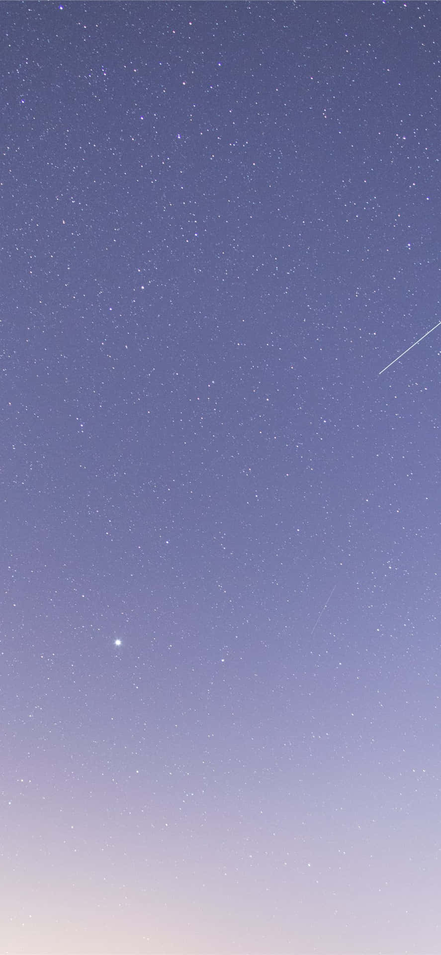 暮色天空，帶有星星和流星軌跡，紫色漸變