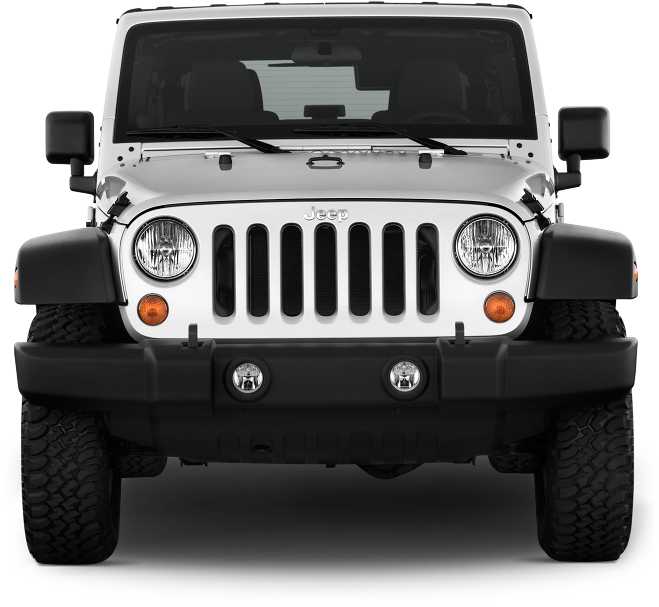 白色Jeep Wrangler正面視角 壁紙