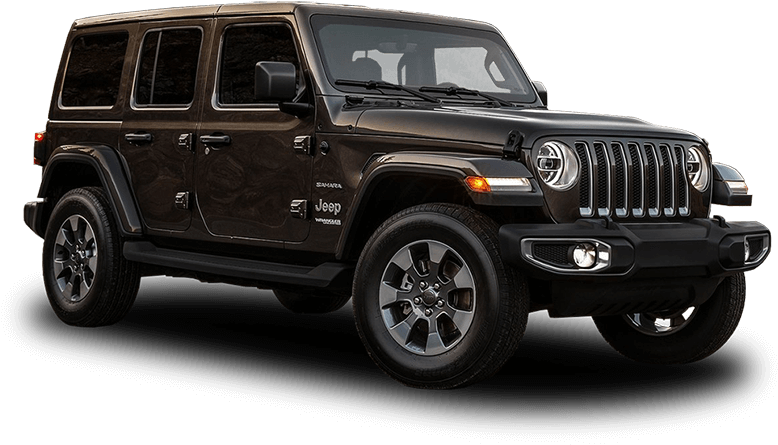 黑色Jeep Wrangler S U V側面輪廓 壁紙