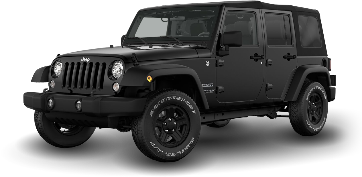 黑色Jeep Wrangler Sport側面視角 壁紙