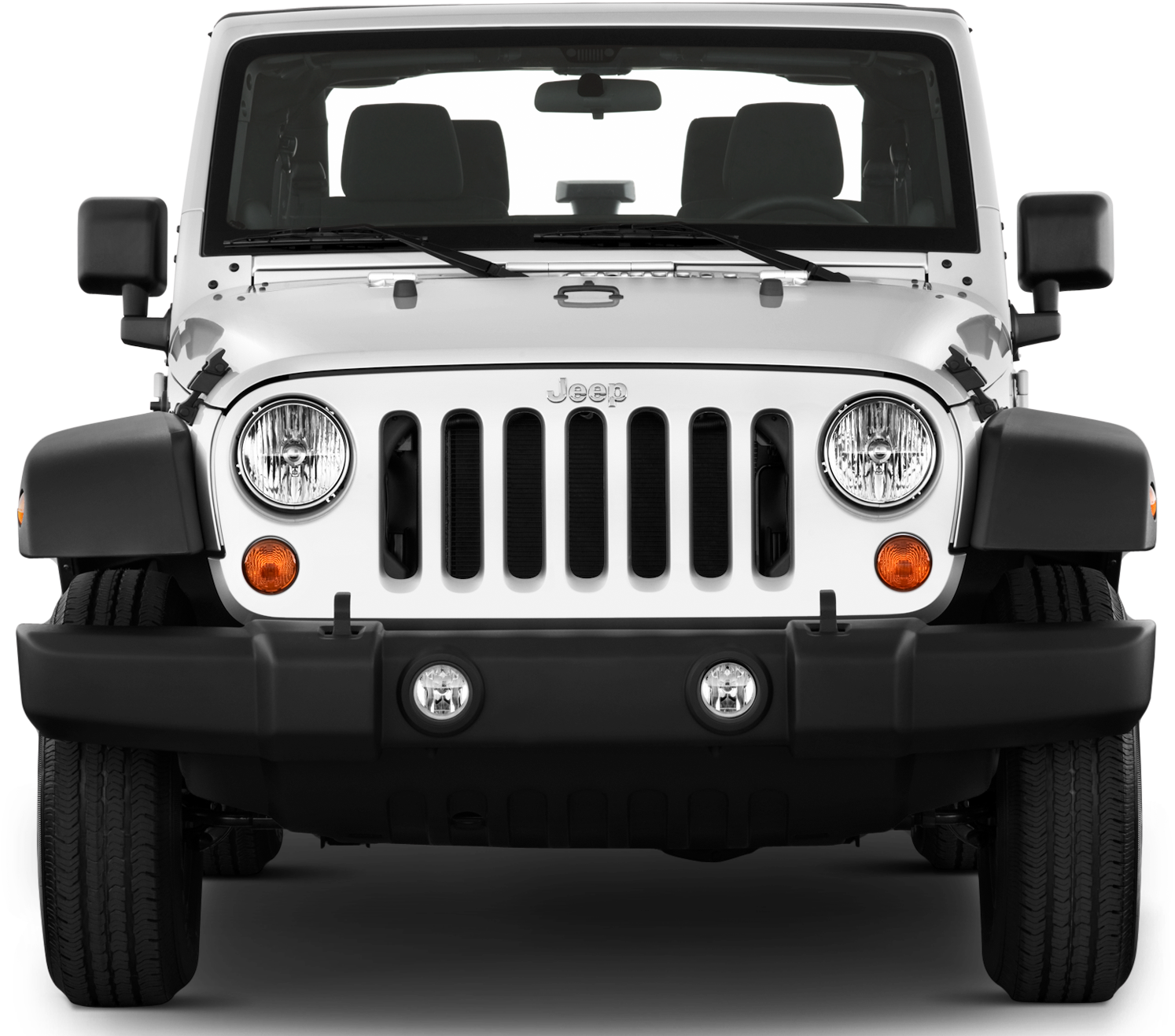 白色Jeep Wrangler車頭視角 壁紙