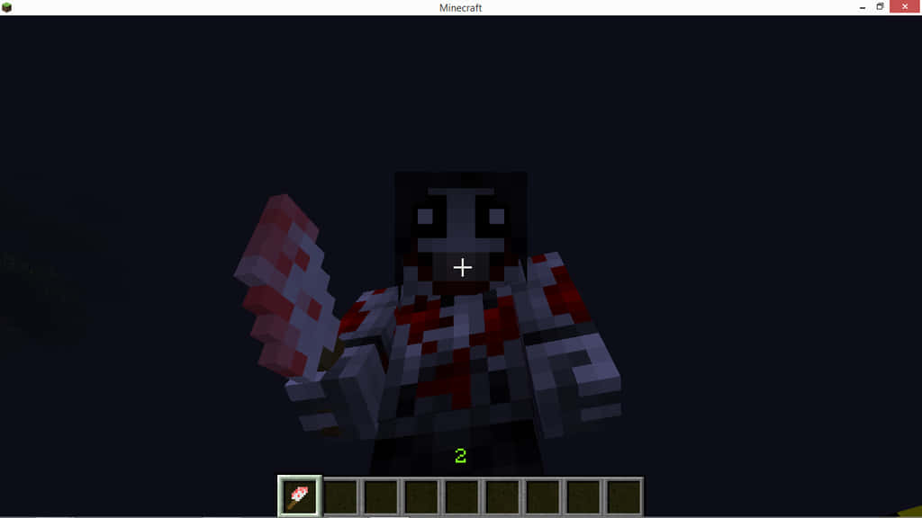 Minecraft角色以深色像素風格持劍